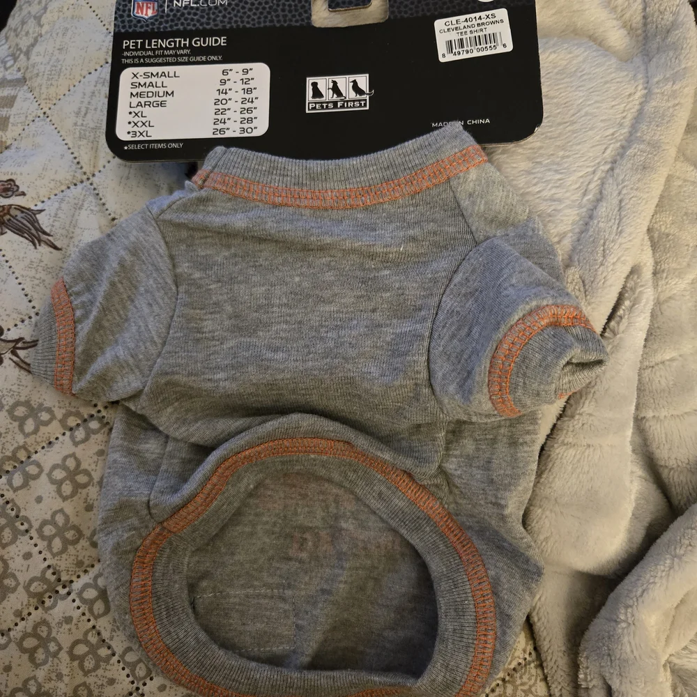 NFL Cleveland Browns Dog Gray‎ and Orange Jersey